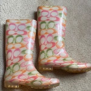 Coach rain boots size 8